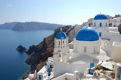 Download Wallpapers 3840x2400 Greece, Sea, Buildings Ultra HD 4K HD ...