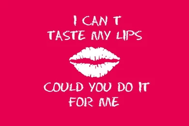 Wallpaper: Curious, Lip Print, Lips, Font, Honey Words, Kiss, Pink ...