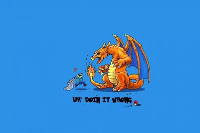 Pokemon Minimalistic Dragons Funny Charizard Blue Backgrounds ...