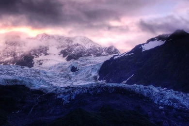 Mountains: Purple Haze Mountains Snow Clouds Mountain Side HD ...