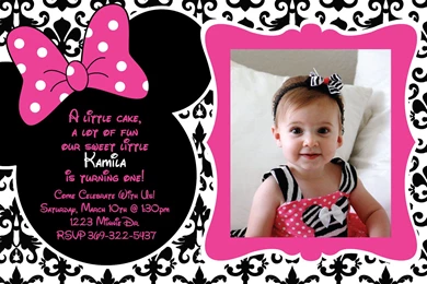 Minnie Mouse Damask Backgrounds Birthday By HeathersCreations11