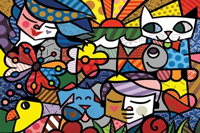 Wallpapers Pop Art Print Poster Romero Britto Wall 1024x768 ...