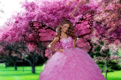 SPRING PINK PARFAIT FAIRY FANTASY WALLPAPER   (