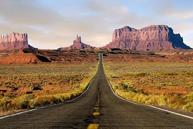 Download 1366x768 Long Desert Road Wallpapers