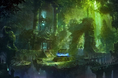 Fantasy Temple Jungle Spooky Skull Skulls Dark Magic Ruins Decay ...