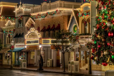 Disneyland Christmas At Midnight Backgrounds In 2560x1024 ...
