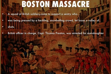 Copy Of Events Leading To The Revolutionary War By