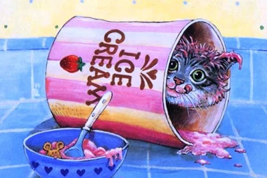 CATS LOVE ICE CREAM WALLPAPER   (