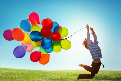 Wallpapers Balloon, Joy, Boy, Jump, Field, Summer Desktop Wallpapers ...