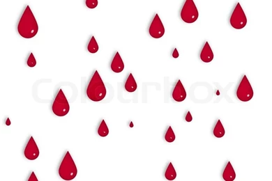 Drops Of Blood Isolated On A White Backgrounds