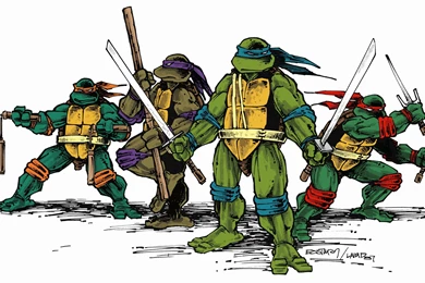 Wallpaper: Teenage Mutant Ninja Turtles, Cartoon, Katana, Weapons ...