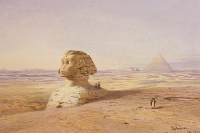 Great Sphinx Of Giza With Pyramids In The Backgrounds   Eduard ...