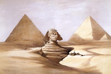 File:The Great Sphinx, Pyramids Of Gizeh 1839) By David Roberts ...