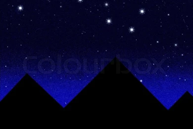 Black Night Sky Plenty Of Stars With Great Bear Over Giza Pyramids ...