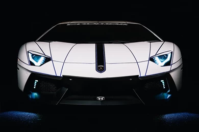 Tron Style Lamborghini Aventador Wallpapers