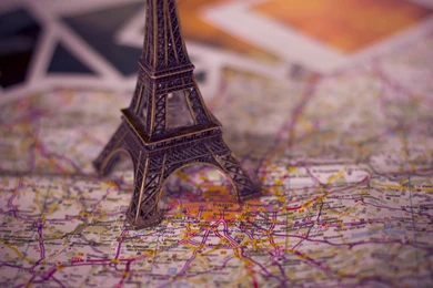 Paris, Eiffel Tower, Map   HD Wallpapers