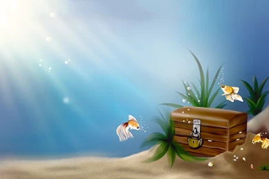 Free Animated Goldfish And Treasure Box Wallpapers For PC Photos ...