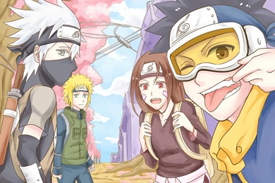 Download Wallpapers Art, Naruto, Hatake Kakashi, Namikaze Minato ...
