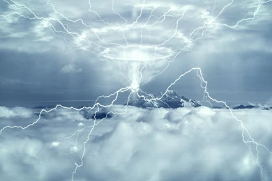 Clouds Lightning Bolts Science Fiction Wallpapers