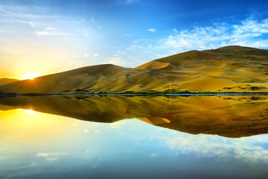 Desert Reflection, Badain Jaran Desert, Inner Mongolia   Ultra ...