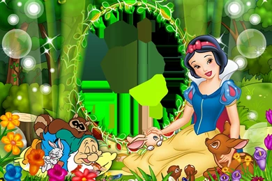 Cute Snow White Kids Transparen PNG Photo Frame