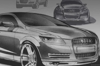 Download 1366x768 Audi Q7 Drawing Wallpapers