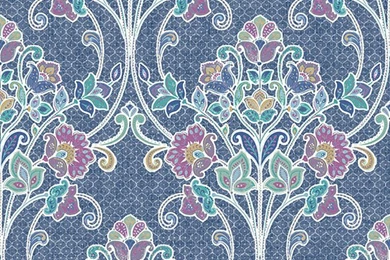 Willow Indigo Nouveau Floral Wallpapers From The Kismet Collection ...