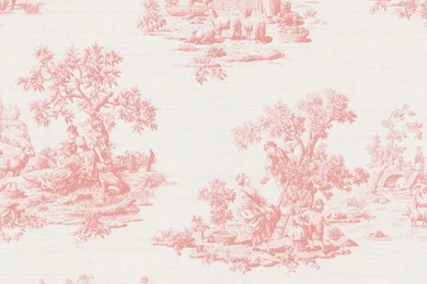 Brewster Pink Vintage Toile Wallpapers
