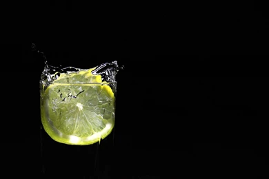 Lemon Drop Black Backgrounds Water Wallpapers
