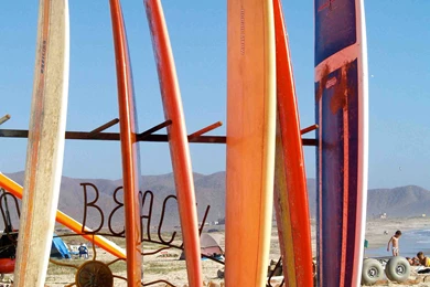 Surfboards On The Beach