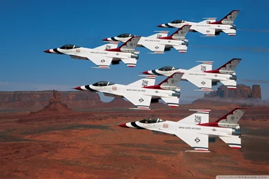 Thunderbirds Flying In Formation Over Monument Valley Wallpapers ...