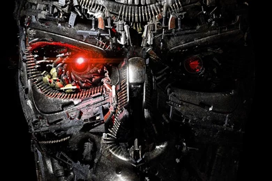 HD Backgrounds Terminator Robot Genisys Skull Face Machine ...
