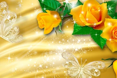 Glowing Yellow Roses HD Desktop Wallpapers : Widescreen : High ...