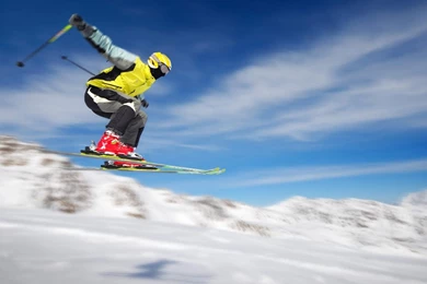 Wallpapers Snow Skiing Clouds Sport Helmet Ski 1366x768