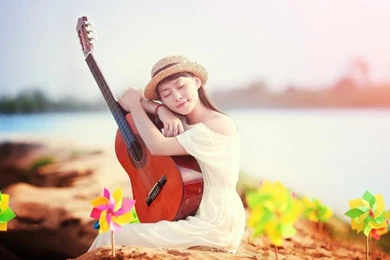 Woman Playing The Guitar Wallpaper,Woman HD Wallpaper,playing HD ...