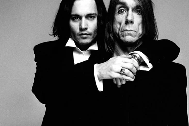 Johnny Depp Actors Iggy Pop Greyscale Wallpapers