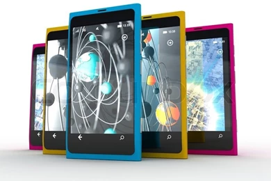 Mobile Smart Phone On White Backgrounds