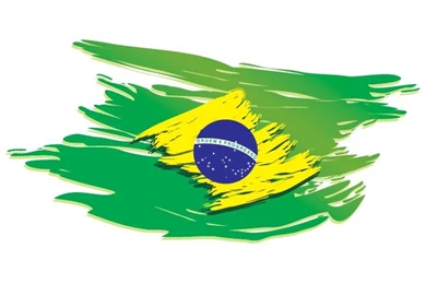 Vector Brazil Flag Stylized On White Backgrounds