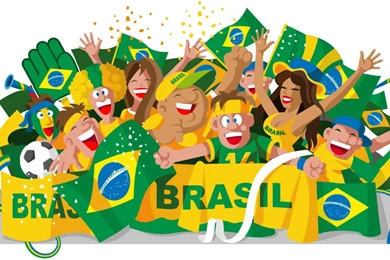 Wallpaper: Celebrate, Cartoon, World Cup 2014, Football, Brazil ...