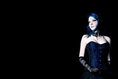 Gothic Girl In Blue Corset Wallpapers From Gothic Girls Wallpapers