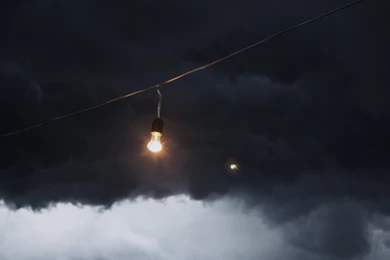 Download Wallpapers 2560x1440 Clouds, Light Bulb, Wire Mac iMac 27 ...