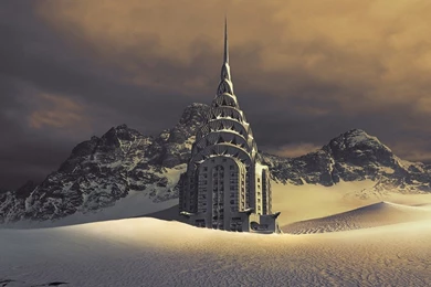 Chrysler Building, Mountain, Snow, Morning, Disaster, Apocalyptic ...