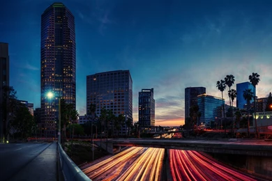 Cityscapes: Los Angeles Evening Road Lights Usa Cityscape Free ...