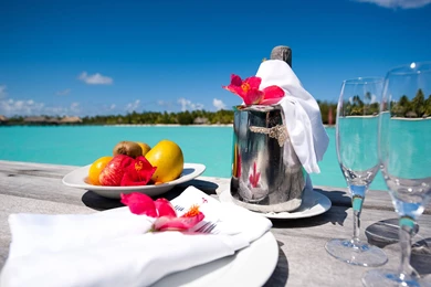 Champagne Breakfast In Bora Bora Tahiti   (
