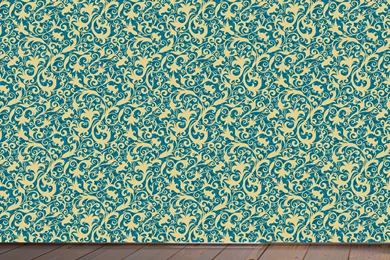 Warm Blue Floral Wallpapers   Removable Wall Stickers And Wall Decals