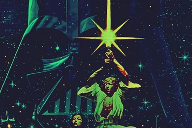 Download Star Wars Green Retro Poster Wallpapers For iPhone 4