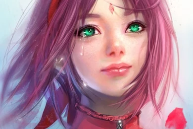 Anime   Naruto Tears Pink Hair Green Eyes Anime Girl Sakura Haruno ...