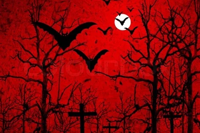 Halloween Backgrounds With Bats And Full Moon
