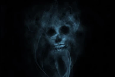 Wallpapers Black Skull Laptop Smoke Light Green 1366x768