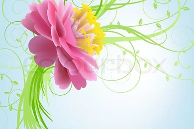 Pink Flowers On A Blue Backgrounds